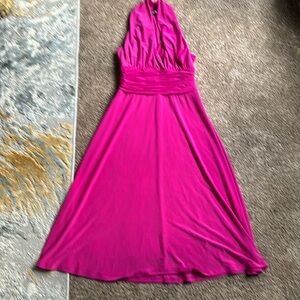 Elegant Fuchsia Halter Dress